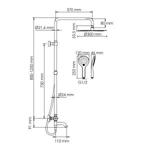 Душевой комплект WasserKRAFT A288.160.078.BM Thermo черный