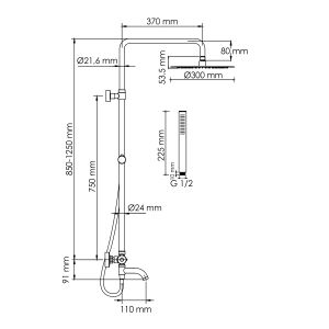 Душевой комплект WasserKRAFT A288.160.217.BM Thermo черный