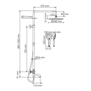 Душевой комплект WasserKRAFT A288.258.078.BM Thermo черный
