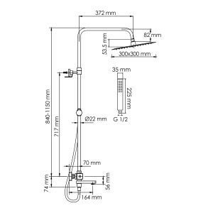 Душевой комплект WasserKRAFT A299.162.218.BM Thermo черный