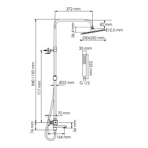 Душевой комплект WasserKRAFT A299.255.218.BM Thermo черный