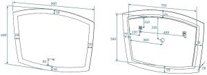Зеркало с подсветкой Art&Max Roma 90x70см AM-Rom-900-700-DS-F