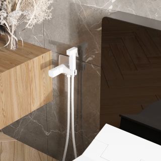 Гигиенический душ со смесителем WasserKRAFT Saale 9538 белый матовый
