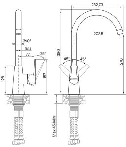 Смеситель для кухни Paulmark Holstein Ho212065-CR хром