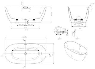 Акриловая ванна Art&Max Genova 150x75см белый AM-GEN-1500-750