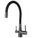 Смеситель для кухни Agger Элегант A3230355 с каналом для питьевой воды и гибким изливом оружейная сталь матовая