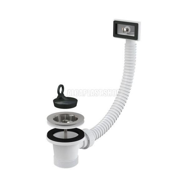 Водослив сифона для мойки AlcaPlast 6/4" с нержавеющей рeшeткой ?70 и гофропереливом A331