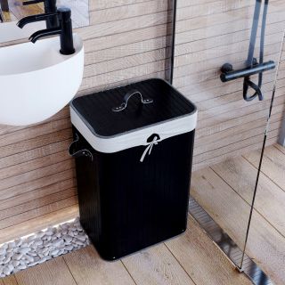 Корзина для белья WasserKRAFT Nuthe WB-910-L чёрный