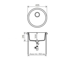 Мойка кухонная Tolero Classic R-104 серый металлик 067241