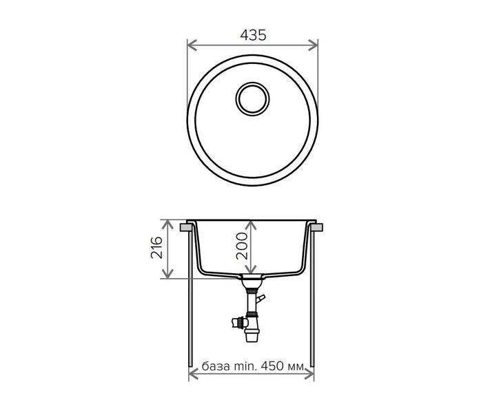 Мойка кухонная Tolero Classic R-104 чёрный 067302