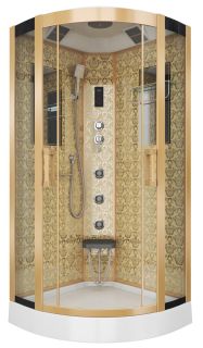 Душевая кабина Niagara NG-7715G с гидромассажем 90x90см золото/прозрачное Душевая кабина Niagara NG-7715G с гидромассажем 90x90см золото/прозрачное