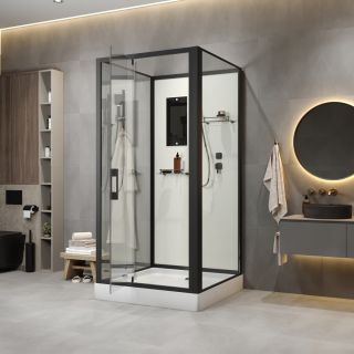 Душевая кабина Niagara Standart ST90/15Q/BL/BK 90x90 см профиль чёрный стекло прозрачное