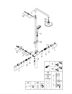 Душевая стойка с термостатом Grohe Tempesta Cosmopolitan New 27922000Gr хром