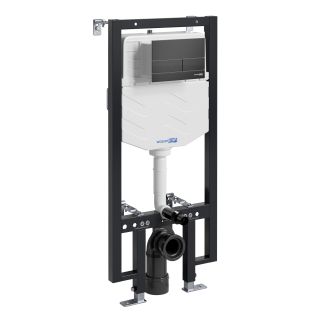 Система инсталляции для унитазов WasserKRAFT Vils 56TLT.010.ME.MB04 с кнопкой смыва чёрный матовый