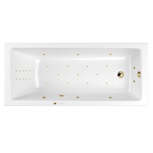 Гидромассажная ванна WHITECROSS Wave 0101.160080.100.ULTRANANO.GL 160x80 см Ultra Nano золото