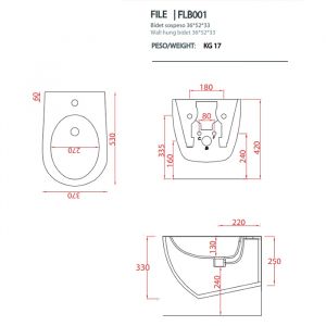 Биде Artceram FILE 2.0 FLB001 16 00 blu zaffiro