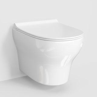 Подвесной унитаз WasserKRAFT Berkel H001.E034 безободковый с крышкой белый