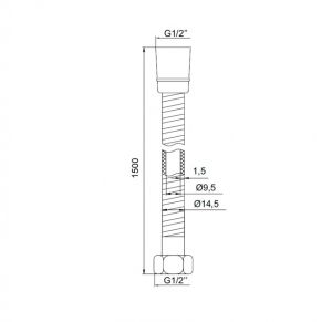 Шланг для душа IDDIS Shower Hose 150см хром глянцевый A50611 1.5