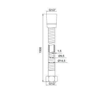 Шланг для душа IDDIS Shower Hose 150см хром глянцевый A50611 1.5 Шланг для душа IDDIS Shower Hose 150см хром глянцевый A50611 1.5