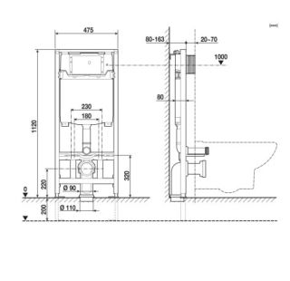Инсталляция для унитаза Roca One 890070020 механическая без кнопки