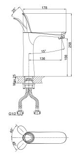 Смеситель для раковины D&K Venice Baciano чёрный/золото DA1032659