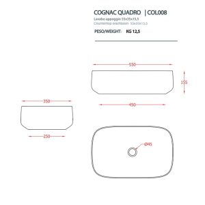 Раковина ArtCeram Cognac COL008 37 00 denim 55 см