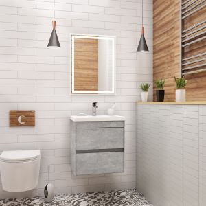 Подвесная тумба под раковину Art&Max Family 50см цемент Family-500-2C-SO-CV