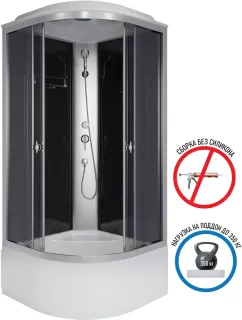 Душевая кабина Niagara Eco E80/40/TN 80x80 см профиль хром стекло тонированное