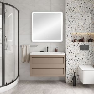 Подвесная тумба под раковину Art&Max Platino 90см капучино матовый AM-Platino-900-2C-SO-CM