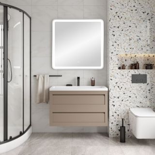 Подвесная тумба под раковину Art&Max Platino 90см капучино матовый AM-Platino-900-2C-SO-CM