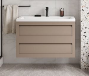 Подвесная тумба под раковину Art&Max Platino 90см капучино матовый AM-Platino-900-2C-SO-CM