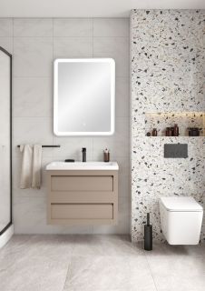 Подвесная тумба под раковину Art&Max Platino 58см капучино матовый AM-Platino-580-2C-SO-CM
