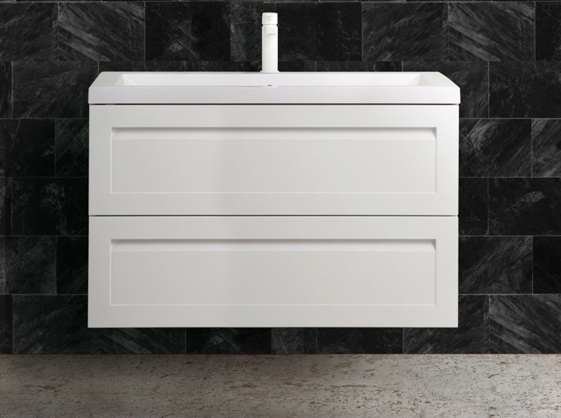 Подвесная тумба под раковину Art&Max Platino 90см белый глянцевый AM-Platino-900-2C-SO-BL-Cer