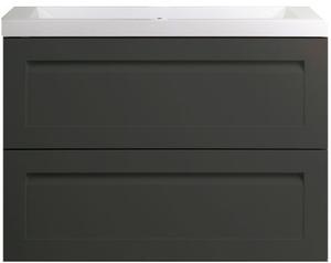 Подвесная тумба под раковину Art&Max Platino 80см серый матовый AM-Platino-800-2C-SO-GM-Cer