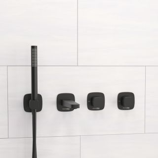 Встраиваемый комплект для ванны с лейкой и изливом WasserKRAFT Nuthe A9151.264.315.327.242.217 чёрный матовый