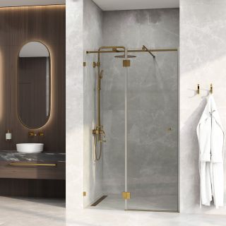 Душевая дверь WasserKRAFT Ems 76H05 120 см профиль золото стекло прозрачное