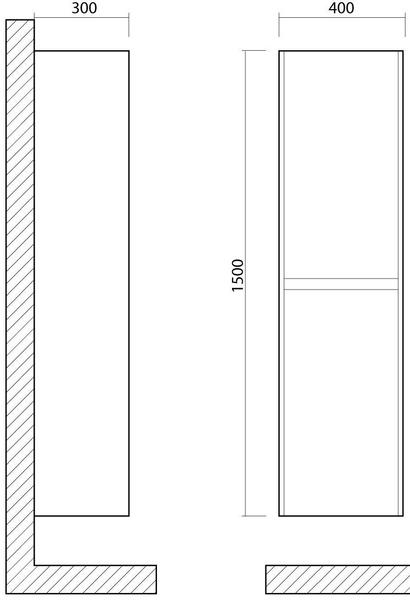 Шкаф подвесной Art&Max Family 40x150см Pino Bianco Family-1500-2A-SO-PB