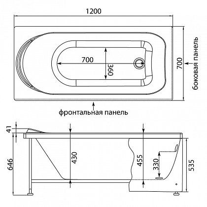Панель фронтальная Aquanet West 120