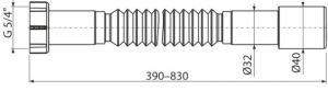 Гибкое соединение AlcaPlast 5/4"?32/40 пластмасса A750