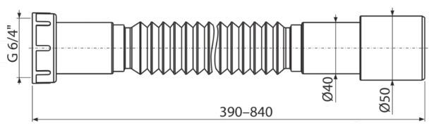 Гибкое соединение AlcaPlast 6/4"?40/50 пластмасса A770