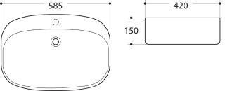 Раковина Art&Max 58см белый AM-78374 Раковина Art&Max 58см белый AM-78374