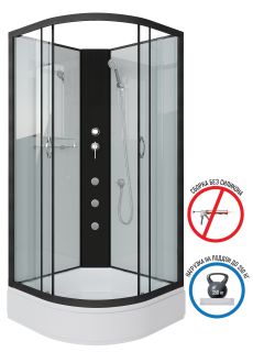 Душевая кабина Niagara NG-6702-14BKG с гидромассажем 100x100см чёрный/прозрачное