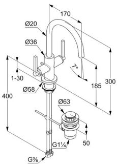 Смеситель для раковины Kludi Nova Fonte Puristic хром 201180515 Смеситель для раковины Kludi Nova Fonte Puristic хром 201180515