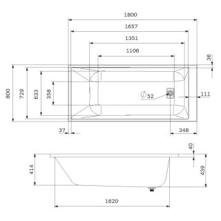 Ванна акриловая Am.Pm Libre W60A-180-080W-A 180x80 см