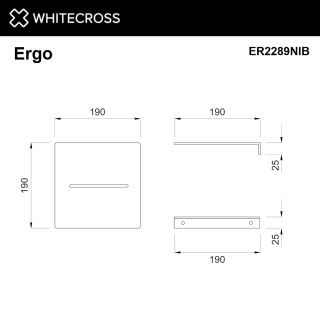Полка в нишу Whitecross Ergo ER2289NIB брашированный никель