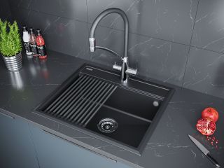Комплект Paulmark: мойка Stepia 60 и ролл-мат Step PM115951-AN+R375-BS антрацит/брашированная нержавеющая сталь Комплект Paulmark: мойка Stepia 60 и ролл-мат Step PM115951-AN+R375-BS антрацит/брашированная нержавеющая сталь