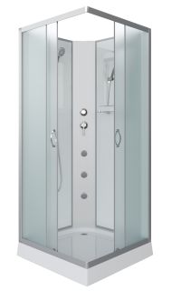 Душевая кабина Niagara NG-1101-14BKG с гидромассажем 90x90см серебро/матовое