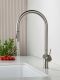 Смеситель для кухни AQUAme Cucina AQM9901BN с выдвижным изливом никель брашированный