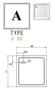 Поддон Cezares TRAY-A-A-90-15-W0