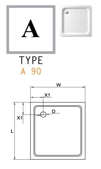Поддон акриловый Cezares TRAY-A-A-80-15-W 80x80